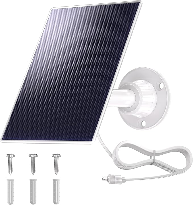 Solar Panel Compatible with Simplisafe Outdoor Camera, IP65 Waterproof, 360° Adjustable Panel for Outdoor Security Camera Series 2 Wireless and Wired, 13FT Charging Cable