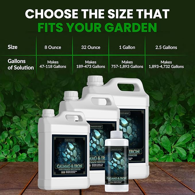 Humboldts Secret CalMag & Iron | Calcium, Magnesium & Chelated Iron Nutrient Fertilizer | Hydroponic Supplies for Vegetative & Flowering Growth in Soil, Coco, Hydroponics or RO Water | 1 Gallon