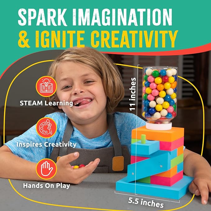 SparkJump Outdoor Craft Builder Bundle – Cottage Birdhouse DIY Kit with STEM Woodworking Candy Dispenser Project for Kids & Families