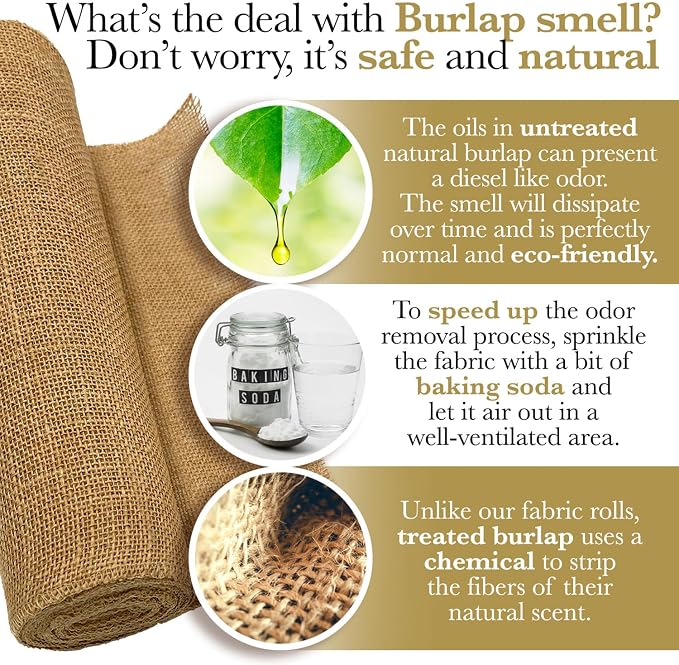 Burloptuous 40" x150 Feet Gardening Burlap Fabric Roll - Burlap Tree Wrap, Weed Barrier, Erosion Control, Aisle Runner, Multipurpose Natural Fabric, High Density Jute Fiber Material