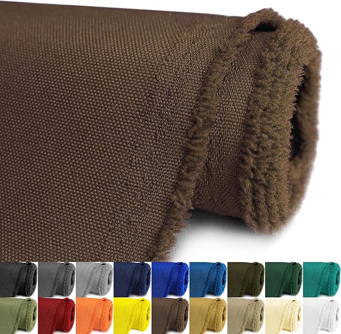 Waterproof Canvas Fabric by The Yard 58inch 600D Upholstery Material Polyester Fabric Outdoor Water Resistant Fabric for Sewing Chair Patio Cushion Purse Bag Interior, 12 Yard Brown