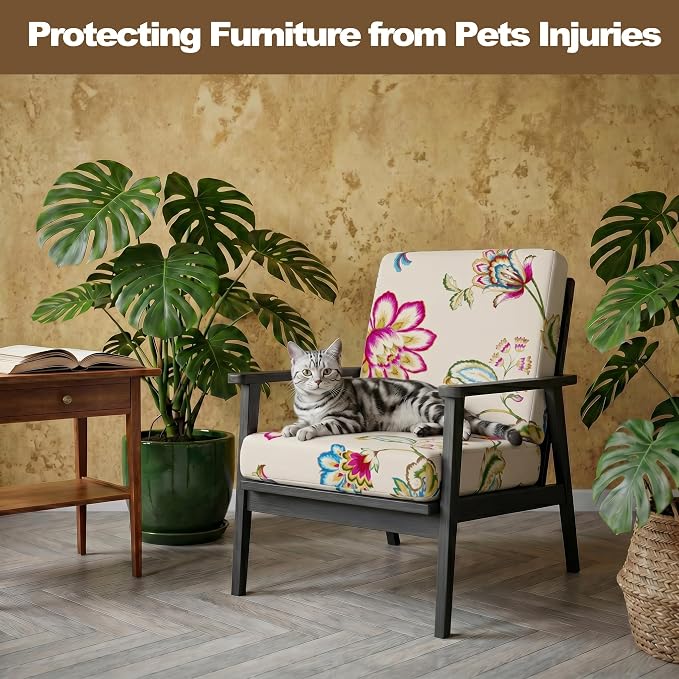 CALBODE 8pcs Single Seat Floral Print Outdoor Couch Cover, Waterproof Elastic Removable Half-Wrapped Sofa Seat Cushion, Suitable for Patio, Terrace, Garden Sofa Cushion