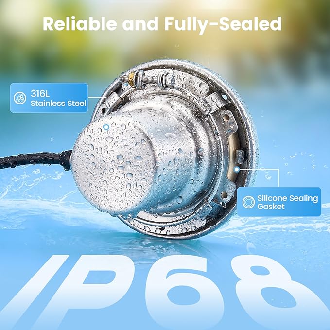 SURAIELEC 6 Inch Small LED Spa Light for Inground Pool, 120V AC 10W Underwater Pool Light, Cool White 6000K, Fits Pentair and Hayward Wet Niches, IP68 Waterproof, 50 FT Cord