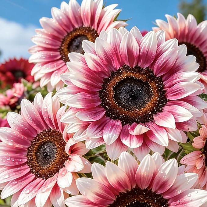 200+ Strawberry Pink Sunflower Seeds – Rare Pink Ornamental Blooms, Open Pollinated, Easy to Grow Flower Seeds for Garden, Outdoor Planting & Landscaping 0.35 Oz