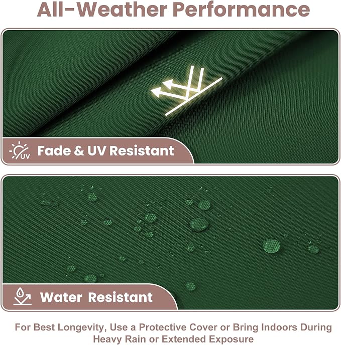 Outdoor Bench Cushions for Outdoor Furniture, 59x18 Inch, Waterproof Patio Furniture Cushion, Fade Resistant Bench Cushions for Porch Swing, Long Bench, Indoor, Dark Green