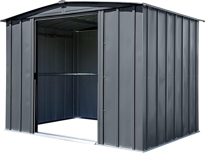 Arrow Classic Steel Storage Shed, 8x6, Charcoal