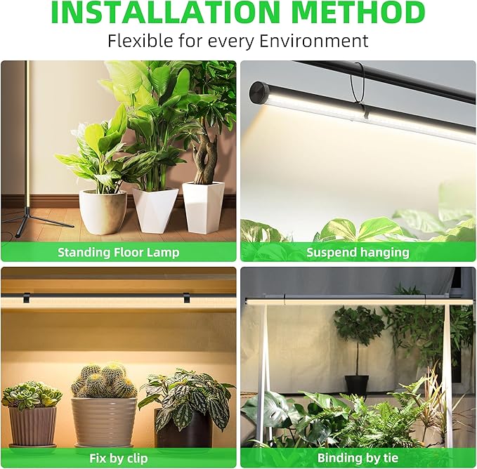 2 Pack Standing Grow Light for Indoor Plants,42W 243LEDs Full Spectrum Vertical Grow Light with 3 Light Modes,4FT Height Floor Grow Lamp with Foot Switch,Wide Area Coverage Ideal for Tall Plant