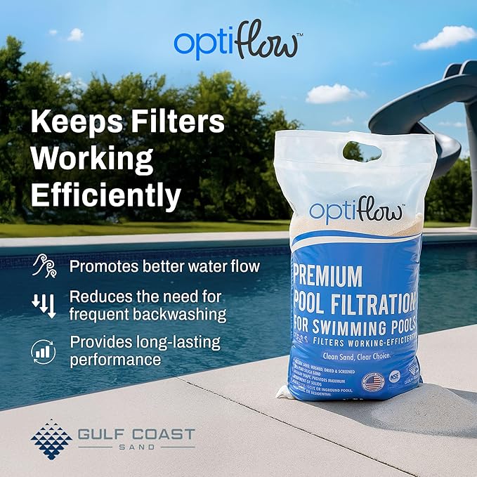 OptiFlow 2-Pack Pool Filter Sand, Premium Filtration with Pure Silica Formula, 50 Lbs - Swimming Pool System Accessories and Supplies for Cleaning and Maintenance