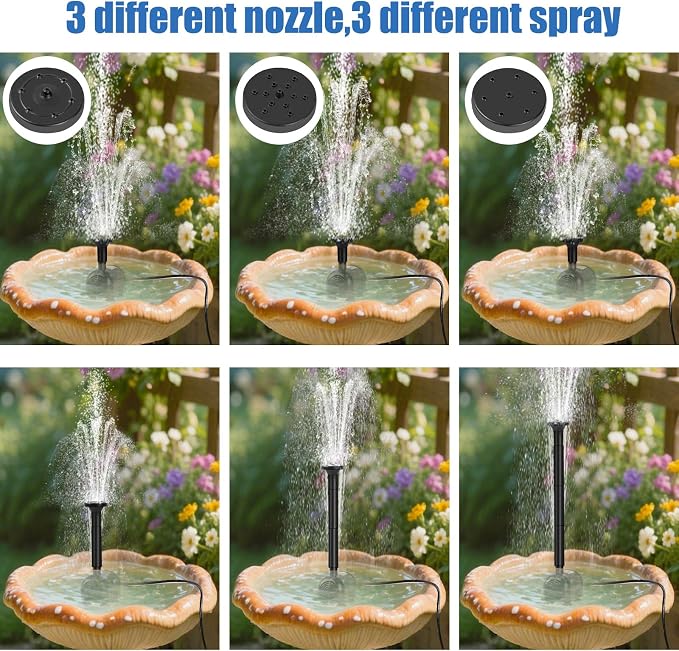DDcafor Solar Fountain Pump for Bird Bath Solar Water Fountain 2.5W Bird Bath Water Pump Solar Powered Fountain Pump for Small Pond Garden Water Feature