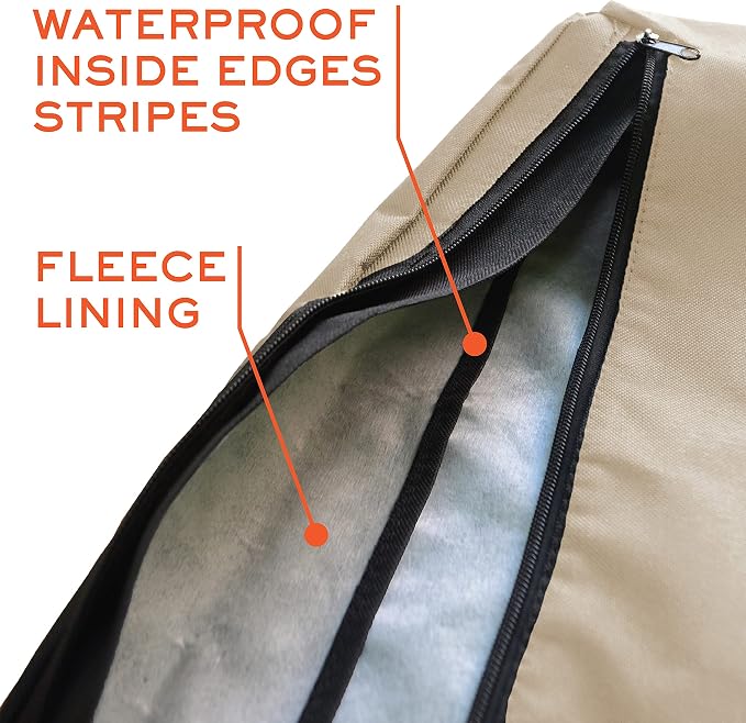 Outdoor TV Cover 55 inch - with Zipper, Weatherproof, Waterproof 360 Degrees Protection, Soft Non Scratch Interior - Beige