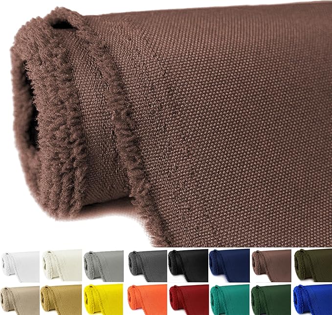 Waterproof Canvas Fabric by The Yard 58" W 600D Upholstery Polyester Material Indoor Outdoor Water Resistant Fabric for Chair Cushion Furniture Cover Sewing DIY Cloth, 3 Yards Brown