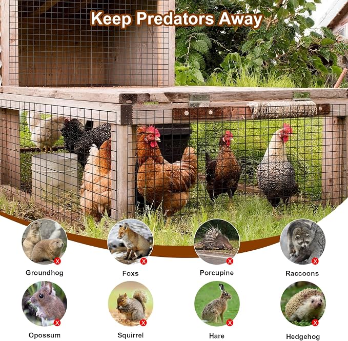 Black Hardware Cloth 1 inch 48 x 100 ft Mesh 17 Gauge Vinyl PVC Coated Welded for Gopher Wire, Rodent Mesh Preventing Hare, Raccoons, Foxes, Groundhog Poultry Netting