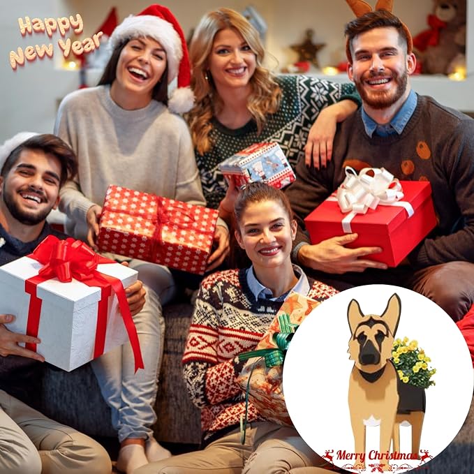 German Shepherd Dog Planter Plant Pots,Cute Large Dog Flower Planter,Gifts for Pet Lovers,Unique Animal Plant Pots,Office,Indoor Outdoor Garden Decor(9.84 * 6.77 * 17in)