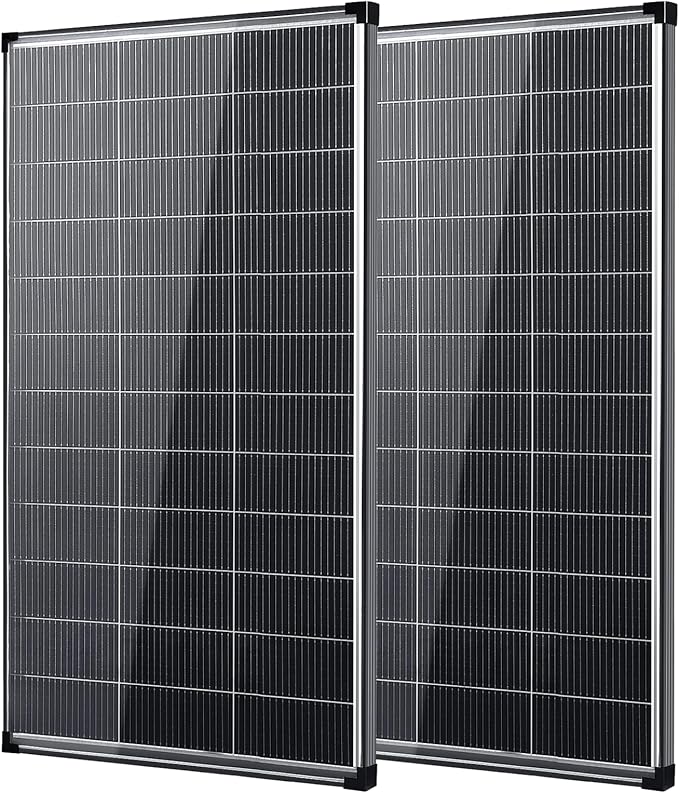 400 watt Solar Panel,2pcs 200W Bifacial Solar Panel 18V 18BB N-Type Monocrystalline Solar Module IP68 25% High-Efficiency Solar Panels for Off Grid RV Boat Trailer Camper (Bifacial 200W*2)