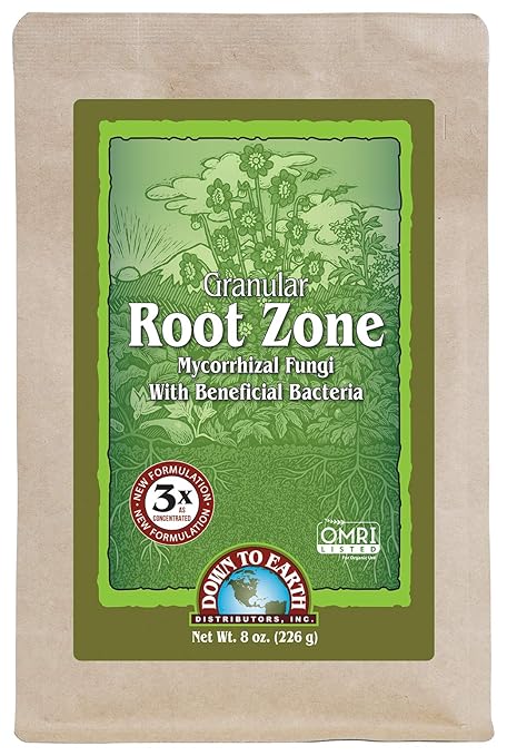 Down To Earth All Natural Fertilizers Organic Granular Root Zone - Mycorrhizal Fungi and Beneficial Bacteria - Soil and Root Inoculant for Plants, 8 oz