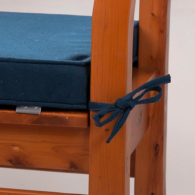 Magpie Fabrics Square Corner Seat Cushion, 18" x 18" x 2.5", 2 Pack, Indoor/Outdoor Waterproof Weather Resistant Universal Chair Pads for Patio Garden Dining - Blue Navy