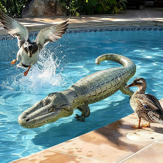 5.67FT Inflatable Alligator Keeping Ducks Away from Pools,Realistic Inflatable American Alligator Effective at Keeping Ducks and Raccoons Away from Pools