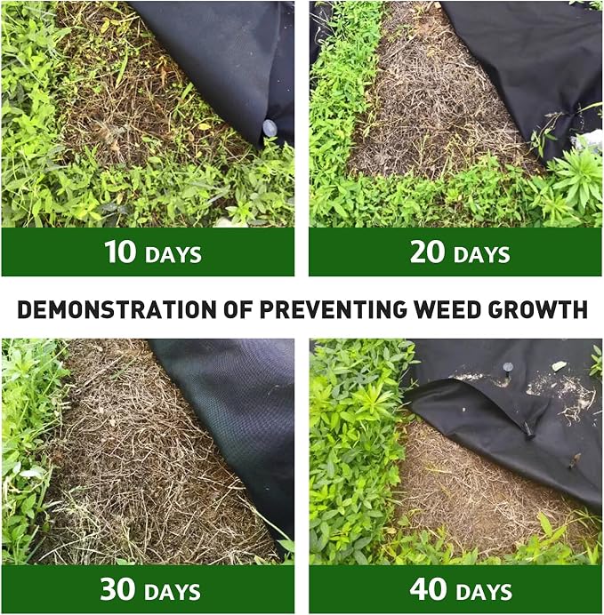 HOOPLE 3FT*100FT Premium Landscape Fabric Weed Barrier, Durable & Heavy-Duty, Thick Weed Barrier Fabric, Easy Setup & Superior Weed Control