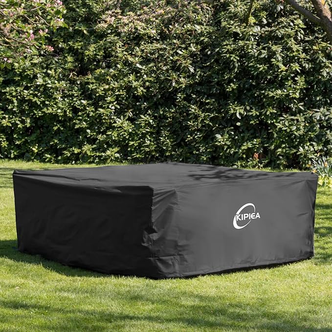 Kipiea Outdoor Furniture Covers Waterproof, 420D Heavy-Duty Patio Furniture Set Covers, No Tears Anti UV No Fading(114" L x 78" W x 28" H)