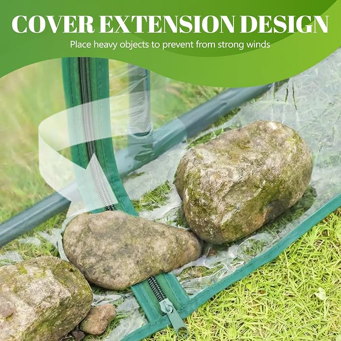 OLIXIS Outdoor Greenhouse, Walk-in Greenhouse with 2 Tier 8 Plant Shelves, Durable PVC Cover, 56"×56"×77" Portable Greenhouses for Outdoor Garden, Patio, Porch, Backyard Green Houses, Clear