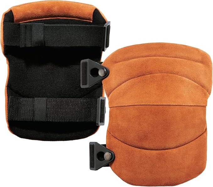 Ergodyne - 18232 Leather Knee Pads, Heavy Duty, ProFlex 230 Brown, One Size