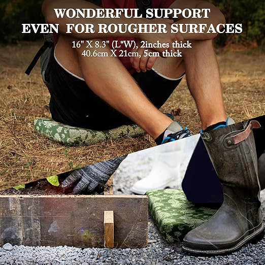 Colwelt Gardening Foam Kneeling Pad Set, Gardening Gifts for Women Gardeners, Elegant Pattern Garden Knee Pad Set, Charming Garden Supplies(Extra Thick Kneeling Mat, Garden Apron with pockets)