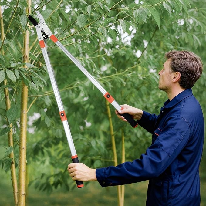 Likorlove Loppers for Tree Trimming Heavy Duty, 25-37" Extendable Loppers for Gardening Sharp Steel Branch Cutter,1.5" Cut Capacity,Shock Absorbing Handle, for Gardening and Pruning