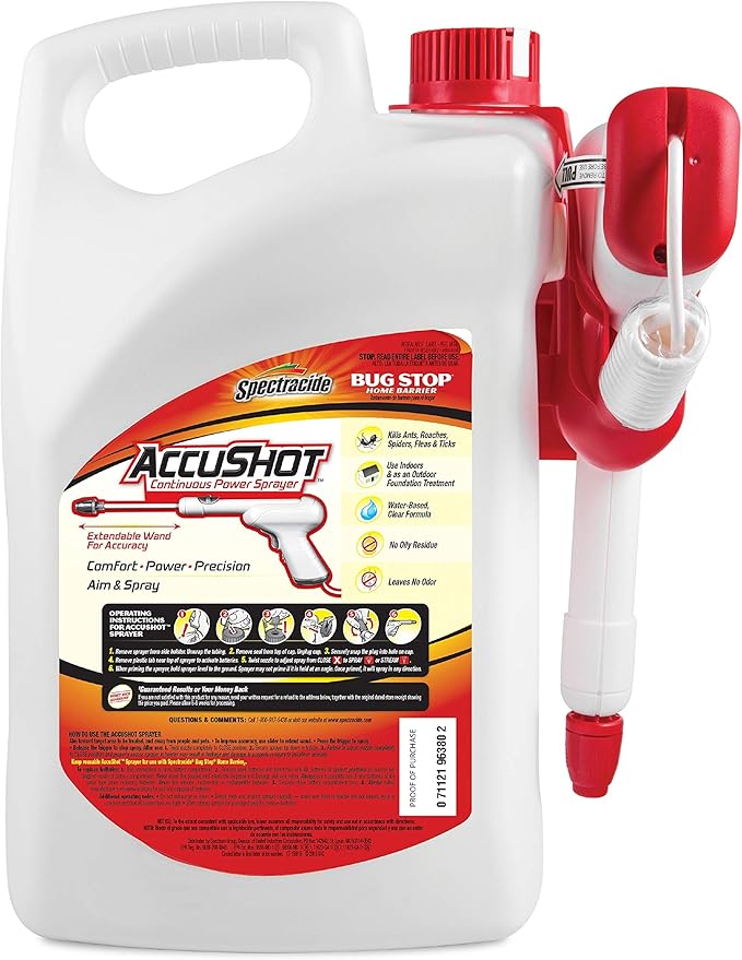 Spectracide Ready-to-Use Bug Stop Home Barrier AccuShot Power Spray, 1.33-Gallon, 4 Pack