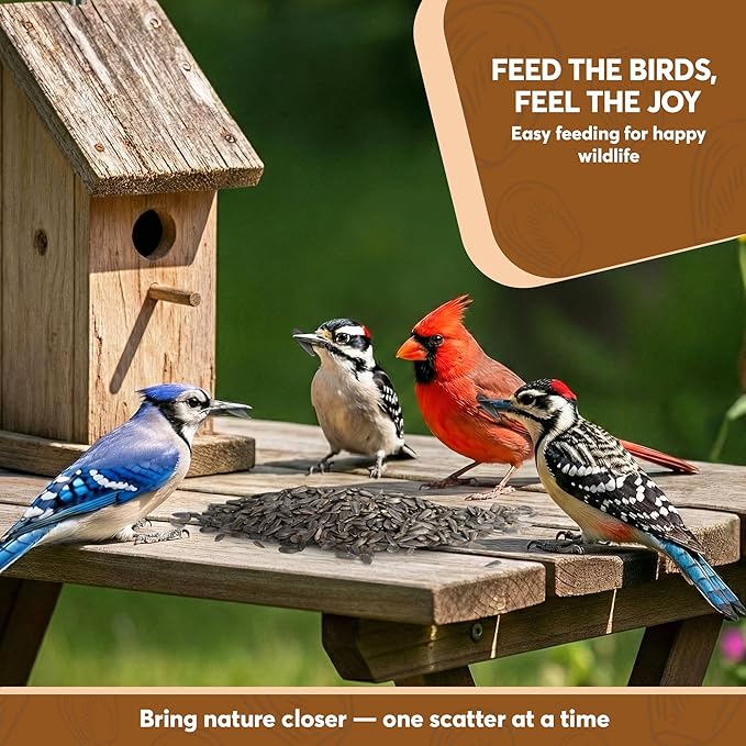 10 Pound Black Oil Sunflower Seeds for Birds – Premium Wildlife Food – Non - GMO -Grown in the USA - Black Oil Sunflower Seeds for Wild Animals and Backyard Feeders