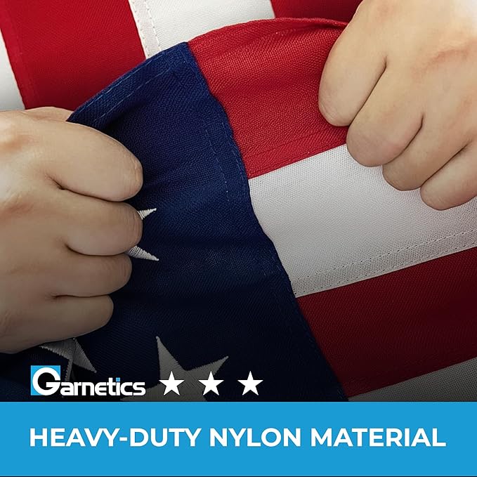 American Flags for Outside 5X8 American Flag 100% Made in USA-not imported -Heavy Duty Flags Outdoor with Embroidered Stars and Sewn Stripes 5x8 US Flag for High Wind- All Weather Flags-FMAA Certified