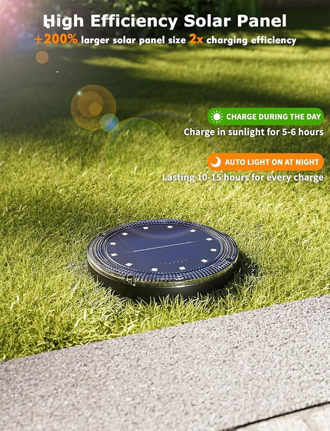 Color Changing Solar Ground Lights with 33ft Long Distance Remote Control - Flat Solar Light Outdoor Waterproof - Pathway Lights Solar Powered for Yard Decorative Outside Lawn Walkway [16 Pack]