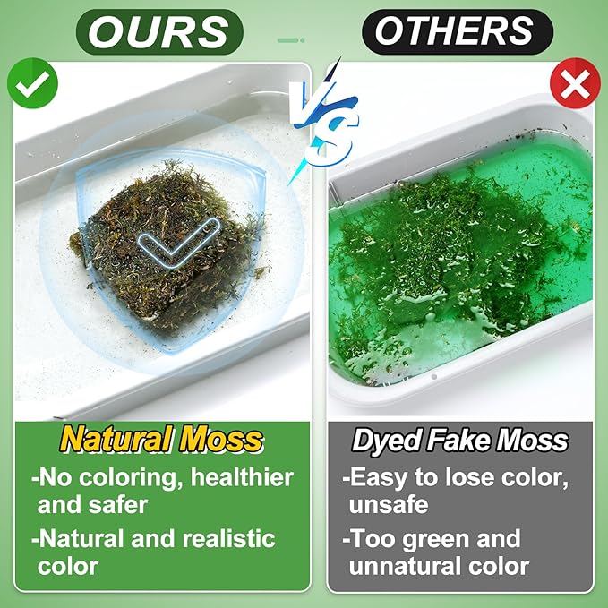 70oz Jumbo Pack Natural Green Moss for Crafts - Bulk Moss for Plants Indoor, Artificial Fairy Gardens, Mosswall, Filling Fake Plants, Floral Design, Home Decoration, Professional DIY Use
