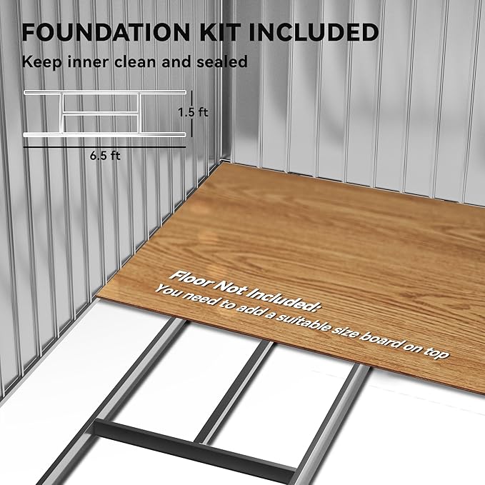 Outsunny 7' x 4' Outdoor Storage Shed, Garden Tool Metal Shed with Foundation Kit, Double Lockable Door, Air Vents and Sloping Roof, for Backyard, Patio, Lawn, Yellow