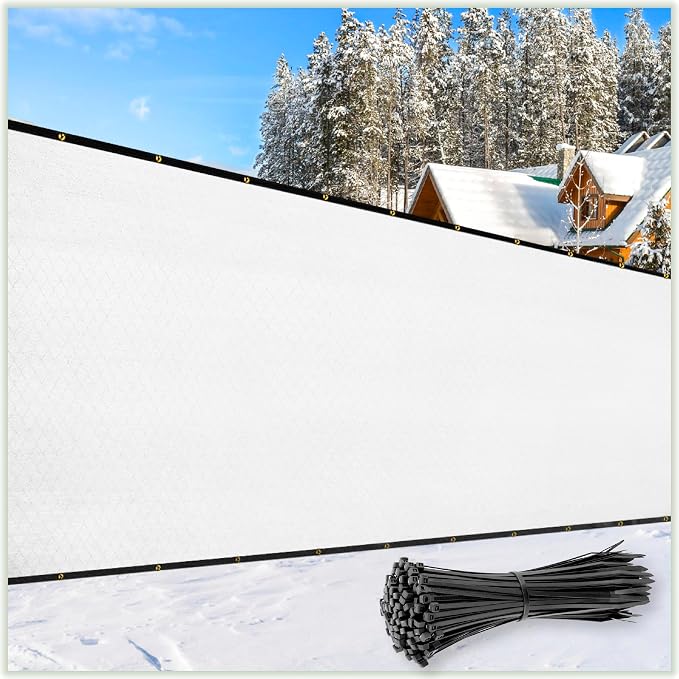 ColourTree Customized Size 6' x 137' White Fence Screen Privacy Screen - Commercial Grade 170 GSM - Heavy Duty - 3 Years Warranty - Cable Zip Ties Included
