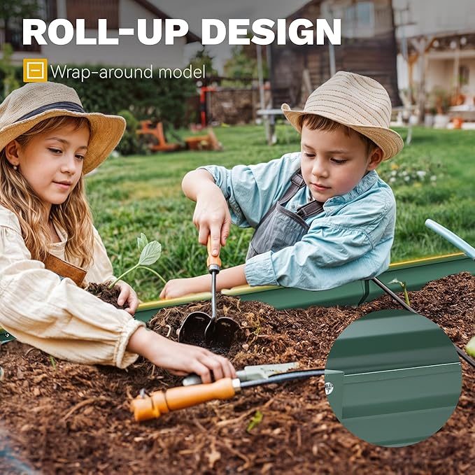 DWVO 2pcs 6 x 3 x 1 FT Raised Garden Bed Kit, Outdoor Galvanized Flower Bed with Gloves, Large Metal Planter Box for Vegetables, Flowers, Herbs, Fruits, Green