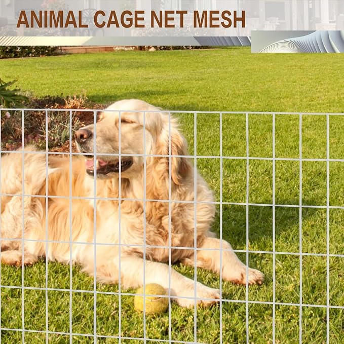 Tongmo 4 ft x 50 ft Galvanized Welded Chicken Wire Fence, 16GA Garden Chicken Wire Fence Roll, Mesh Size 2" x 4"Hardware Cloth, Ideal for Yard Protection and Poultry Netting