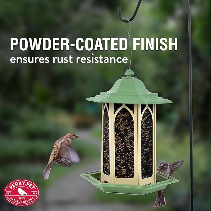Perky-Pet Pistachio Gazebo Feeder - Wild Bird Feeder - GAZ01, Pistachio - Holds up to 3.5 lb Seeds - Easy to Fill, Easy to Clean, Rust Resistant Finish