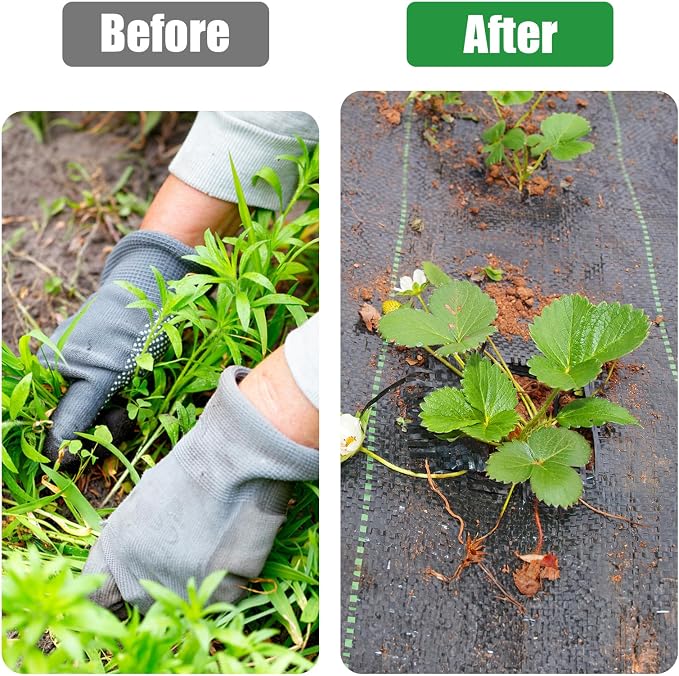 Weed Barrier Landscape Fabric Heavy Duty, Garden Weed Barrier Fabric 3.3 Ft X 52.5 Ft Geotextile Fabric Weed Block Gardening Mats Soil Erosion Control and UV Stabilized (2, Black)