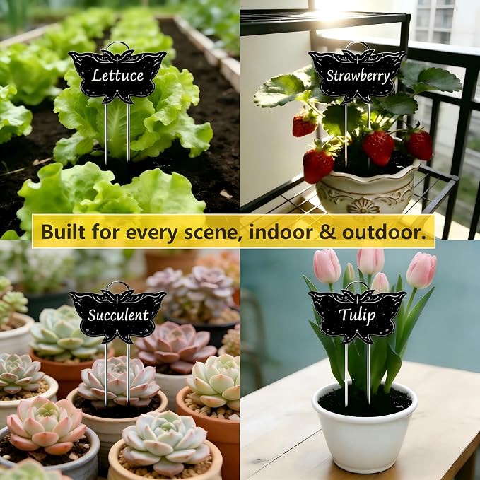 Metal Plant Labels 11in Tall 30 Pack Black Outdoor Waterproof Garden Label Large Garden Seed Stake Tags for Flowers Fruits and Vegetables