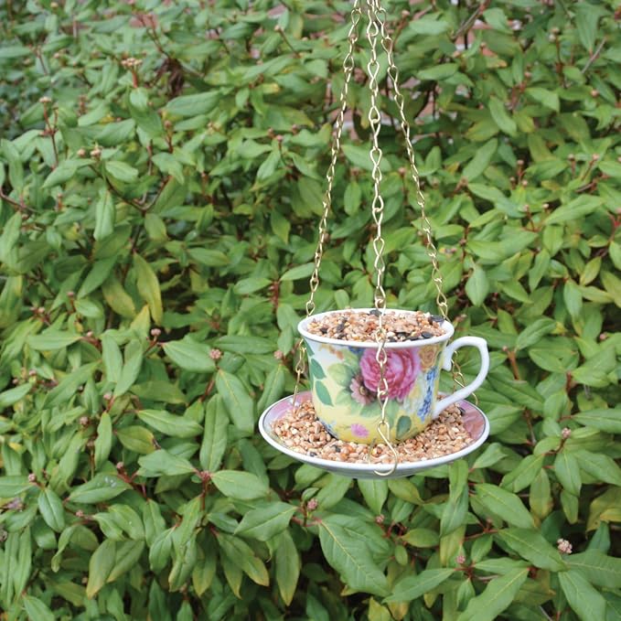 Esschert Design FB280 Hanging Teacup Feeder in Gift Box