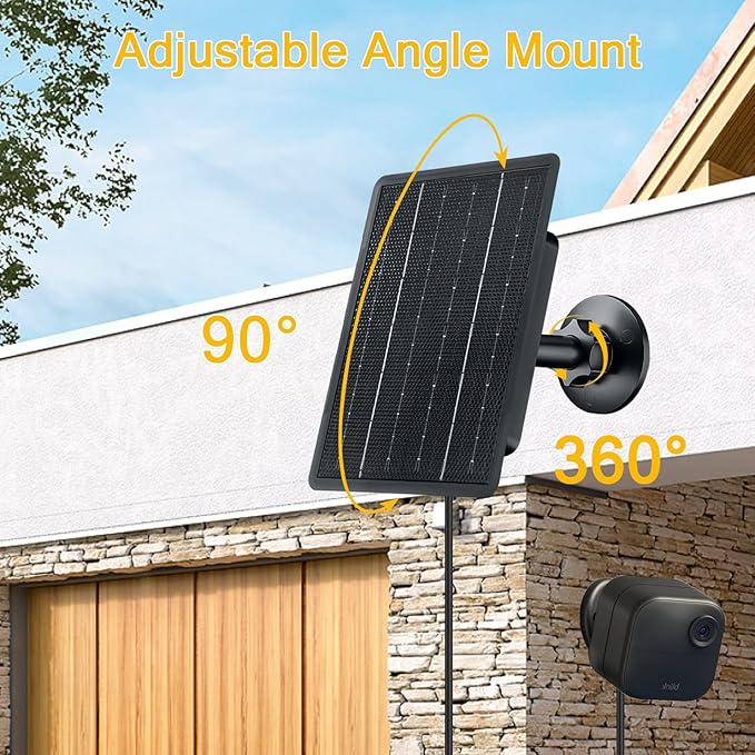 Zivif USB C Solar Panel for Blink Camera, 4W Solar Power Charger Compatible with Blink Outdoor 4 (4th Gen) Camera, with Adjustable Mount, 9.84ft Charging Cable