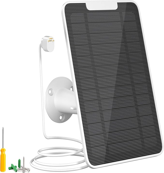 Premium Solar Panel for Google Nest Camera, 5W Camera Solar Panel Power for Google Nest Cam Outdoor & Indoor (Battery Version), Special Made for Google Nest Cam, IP65 Waterproof, w/ 13ft Cable, 1 Pack
