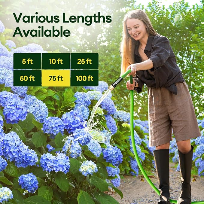 Maygrove 75 ft Garden Hose, 5/8 in ID, Heavy-Duty, Leakproof, Kink-Resistant Water Hose with Swivel Brass Fittings, 600 PSI Burst Rating, Ideal for Car Wash & Lawn Watering