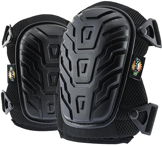 Knee Pads for Work - Universal Fit for Men and Women - Professional Poly-Shield Knee Pads With Gel-Padded Cushion - Construction Knee Protector With Adjustable Buckle Closure & Non-Slip Straps