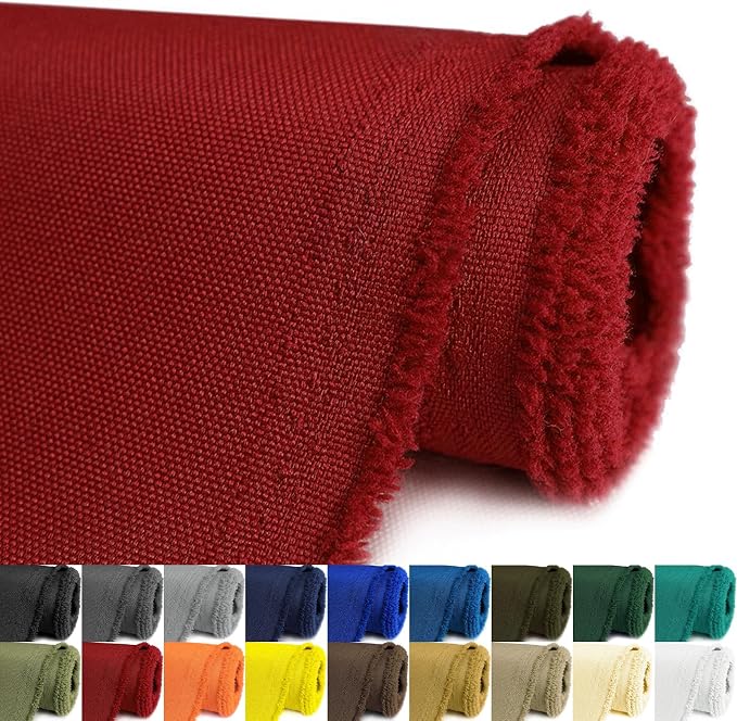 Waterproof Canvas Fabric by The Yard 58inch 600D Upholstery Material Polyester Fabric Outdoor Water Resistant Fabric for Sewing Chair Patio Cushion Purse Bag Interior, Pre Cut 5 Yard Red