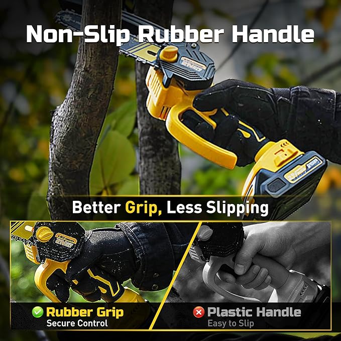 6-Inch Mini Chainsaw Cordless, 21V 2.0Ah Battery Powered Electric Pruning Saw, One-Hand Chain Saw for Tree Trimming, Lightweight, Small and Easy Control for Seniors, Women, Beginners & Yard Work