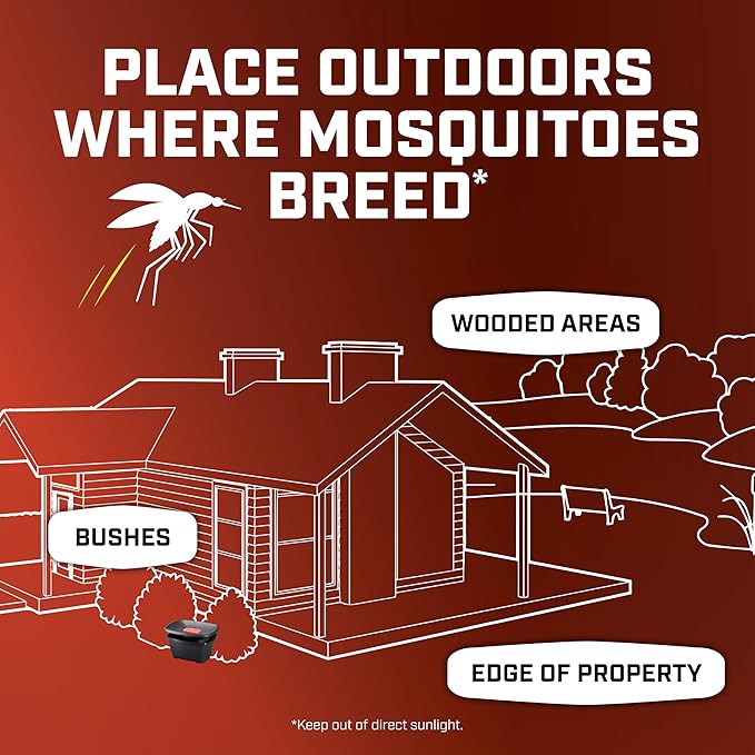 Ortho Home Defense Mosquito Kill and Prevent - Controls Mosquitoes and Larvae, Silent, Easy-to-Use, Mosquito Killer Protects up to 4,300 sq. ft., 1 Station & 2 Bands for 2 Months Protection