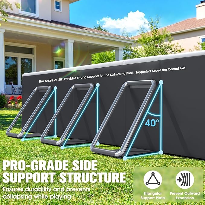 Foldable Pool with Canopy, Non Inflatable Pool, Large Foldable Swimming Pool for Adults Portable Pool, Large Collapsible Pool with Shade, Folding Hard Plastic Pool for Backyard(90"x50"x20")- Gray