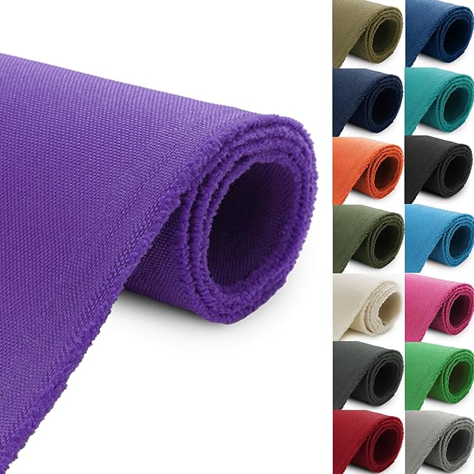 Thickened Waterproof Canvas Fabric by The Yard, 1200D 58" W Outdoor Upholstery Material Heavy Duty Fabric Water Resistant Sewing Material for Chair Patio Cushion Purse Bag, 15 Yard Purple