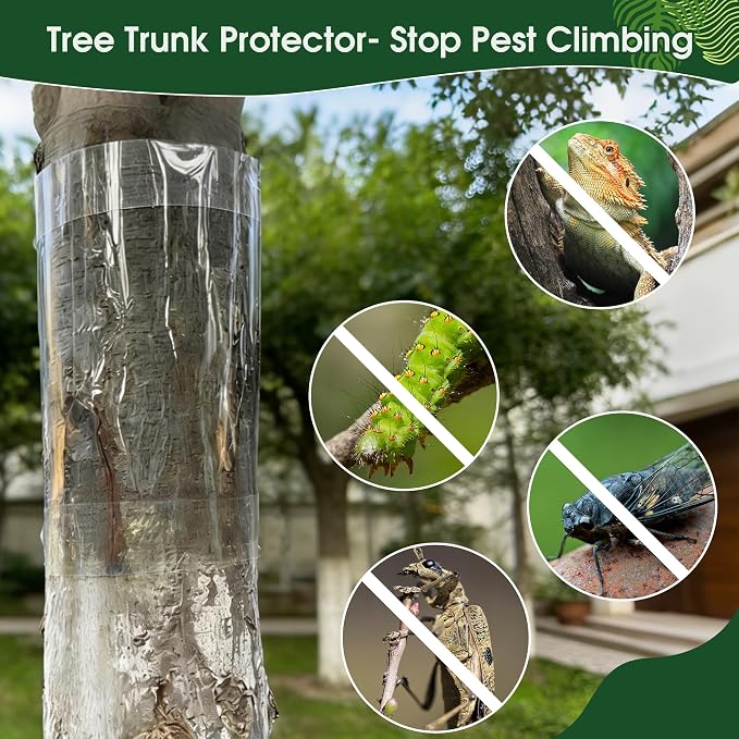157" x 15.7" Iguana Tree Wrap Tree Trunk Protector Guard for Iguana Prevention Anti-Reptiles Climbing Barrier for Trees with PET Tape Reusable Tree-Safe Guard